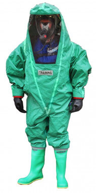 Hazmat Respirex Tychem TK Suit Type 1A with attached boots surplus Fire service 